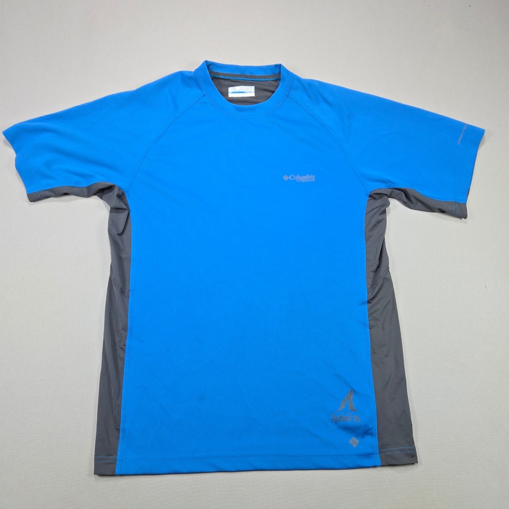 Columbia Titanium Shirt Omni-Freeze Team Alberta Blue Grey Mens Small S